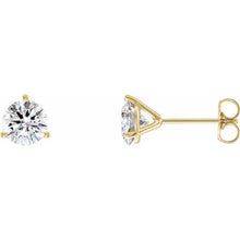 Load image into Gallery viewer, 14kt Gold Lab-Grown Diamond Studs (3 Prongs)