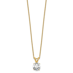 14kt Lab Grown Diamond Solitaire Gold Necklace